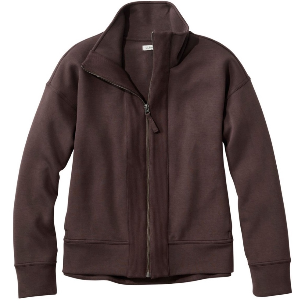 L.L.Bean CloudSoft Full Zip Cozy Sweatshirt Jacket Brown M New Style